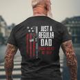 Just A Regular Dad Raising Wolves Not Sheep Guns On Back Mens Back Print T-shirt Gifts for Old Men