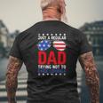 Just A Regular Dad Trying Not To Raise Liberals Voted Trump Mens Back Print T-shirt Gifts for Old Men