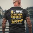 Just Want Drink Beer Hang English Bulldog Men's T-shirt Back Print Gifts for Old Men