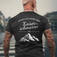 Kaiserschmarrn & Berge Kurzärmliges Herren-T-Kurzärmliges Herren-T-Shirt, Blau, Wandern Motiv-Kurzärmliges Herren-T-Shirt Geschenke für alte Männer