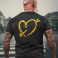 Kansas City Yellow Heart Arrow Red Kc Men's T-shirt Back Print Gifts for Old Men
