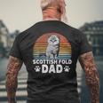 Katzenbesitzer Katzen Papa Retro Scottish Fold Dad T-Shirt mit Rückendruck Geschenke für alte Männer