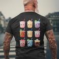 Kawaii Bubble Tea Boba Tea Lover Men's T-shirt Back Print Gifts for Old Men