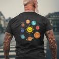 Kawaii Solar System Niño Lindo Planetas Cumpleaños Niños Camiseta Hombre Estampado Espalda Regalos para ancianos