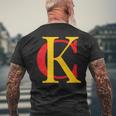 Kc Kansas City Red Yellow & Black Kc Classic Kc Initials Men's T-shirt Back Print Gifts for Old Men