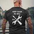Keep Calm Pa Will Fix It Dad Or Grandpa Mens Back Print T-shirt Gifts for Old Men
