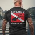 Key Largo Florida Scuba Dive Flag Souvenir Men's T-shirt Back Print Gifts for Old Men