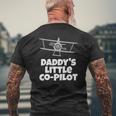 Kids Daddy's Little Co Pilot Kid's Airplane Mens Back Print T-shirt Gifts for Old Men