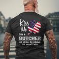 Kiss Me I Am A Butcher Irish Shamrock St Patricks Day 2021 Saying Job Title Mens Back Print T-shirt Gifts for Old Men