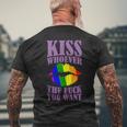Kiss Whoever The F You Want Lgbt Pride Month Lgbtq Rainbow Men's T-shirt Back Print Gifts for Old Men