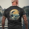 La Gran Ola Y Las Montañas Arte Japonés Kanagawa Camiseta Hombre Estampado Espalda Regalos para ancianos