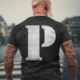La Letra P Un Diseño Con La Letra P Camiseta Hombre Estampado Espalda Regalos para ancianos