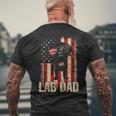 Lab Dad Labrador Retriever Dog American Flag Men's T-shirt Back Print Gifts for Old Men
