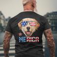 Labrador 4Th Of July Merica Men Usa American Flag Men's T-shirt Back Print Gifts for Old Men
