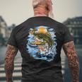 Large Mouth Bass Fishing Men's T-shirt Back Print Gifts for Old Men