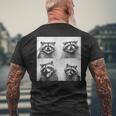 Laughing Raccoon Face Trash Raccoons Unique Quirky Animal Men's T-shirt Back Print Gifts for Old Men