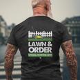 Lawn & Order Special Mowing Unit Dad Joke Tee Mens Back Print T-shirt Gifts for Old Men