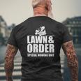 Lawn And Order Special Mowing Unit Dad Father's Day Mens Back Print T-shirt Gifts for Old Men