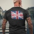 Leeds British United Kingdom Flag Vintage Uk Souvenir Men's T-shirt Back Print Gifts for Old Men