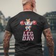 Leg Day Corgi Weight Lifting Squat Gym Mens Back Print T-shirt Gifts for Old Men