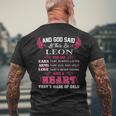 Leon Name And God Said Let There Be Leon Mens Back Print T-shirt Gifts for Old Men