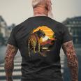 Leopard Savanne Sonnenuntergang Wildlife Safari Motiv Tierdruck T-Shirt mit Rückendruck Geschenke für alte Männer