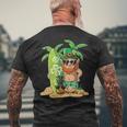 Leprechaun Hawaiian Surfing St Patricks Day Hawaii Men's T-shirt Back Print Gifts for Old Men
