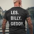 Les Billy Geddy Bass Guitar Gods Musician Men's T-shirt Back Print Gifts for Old Men