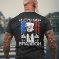 Let's Go Brandon Pro Trump 2024 Flag Anti Joe Biden Men's T-shirt Back Print Gifts for Old Men