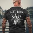 Let's Rock And Roll Rockero Manos Esqueléticas De Rock Camiseta Hombre Estampado Espalda Regalos para ancianos