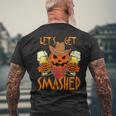 Let's Get Smashed Pumpkin Drink Halloween Beer Oktoberfest Mens Back Print T-shirt Gifts for Old Men