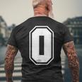 Letter O Number 0 Zero Alphabet Monogram Spelling Counting Men's T-shirt Back Print Gifts for Old Men