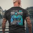 Level 21 Unlocked Awesome Since 2003 21St Birthday Gaming Men's T-shirt Back Print Gifts for Old Men