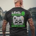 Level 8 Unlocked Awesome 2015 Video Game 8Th Birthday Gamer Men's T-shirt Back Print Gifts for Old Men