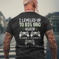 I Leveled Up To Big Bro Again Brother Gamer Video Game Men's T-shirt Back Print Gifts for Old Men