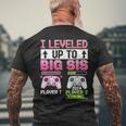 I Leveled Up To Big Sis 2024 Cute Pink Soon To Be Big Sister Men's T-shirt Back Print Gifts for Old Men