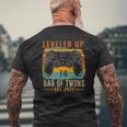Leveled Up To Dad Of Twins Est 2021 Father's Day Mens Back Print T-shirt Gifts for Old Men