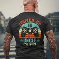 I Leveled Up To Uncle 2024 Soon To Be Uncle Fathers Day Men's T-shirt Back Print Gifts for Old Men