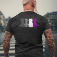 Lgbt Pride Cat Animal Ace Flag Asexuality Demisexual Asexual Men's T-shirt Back Print Gifts for Old Men