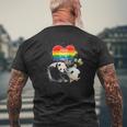 Lgbt Pride Papa Panda Bear Free Dad Hugs Father's Day Love Raglan Baseball Tee Mens Back Print T-shirt Gifts for Old Men