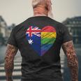 Lgbtq Australia Gay Pride Heart For Gay Lesbian Love Lgbt Men's T-shirt Back Print Gifts for Old Men