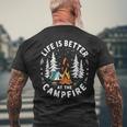 Life Is Better At The Campfire Camping Men's T-shirt Back Print Gifts for Old Men