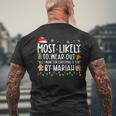 Most Likely To Wear Out All I Want For Christmas By Mariah Mens Back Print T-shirt Gifts for Old Men