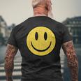 Linda Cara Sonriente Amarilla Cara Sonriente Cara Feliz Ropa Camiseta Hombre Estampado Espalda Regalos para ancianos