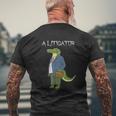 A Litigator Alligator Attorney Alitigator Mens Back Print T-shirt Gifts for Old Men