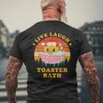 Live Laugh Toaster Bath Saying Vintage Men's T-shirt Back Print Gifts for Old Men
