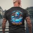 Live Laugh Toaster Bath Skeleton Saying Men's T-shirt Back Print Gifts for Old Men