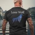 Lone Wolf For Shy Introverts & Wolf Lovers Guys Men's T-shirt Back Print Gifts for Old Men