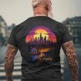Los Angeles California City Downtown Skyline California LA Men's T-shirt Back Print Gifts for Old Men