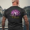 Lotusblüte Namaste Schwarzes Kurzärmliges Herren-T-Kurzärmliges Herren-T-Shirt, Entspannendes Yoga-Motiv Tee Geschenke für alte Männer